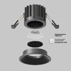 Миниатюра фото встраиваемый точечный светодиодный светильник maytoni round dl058-12w3k-b | 220svet.ru